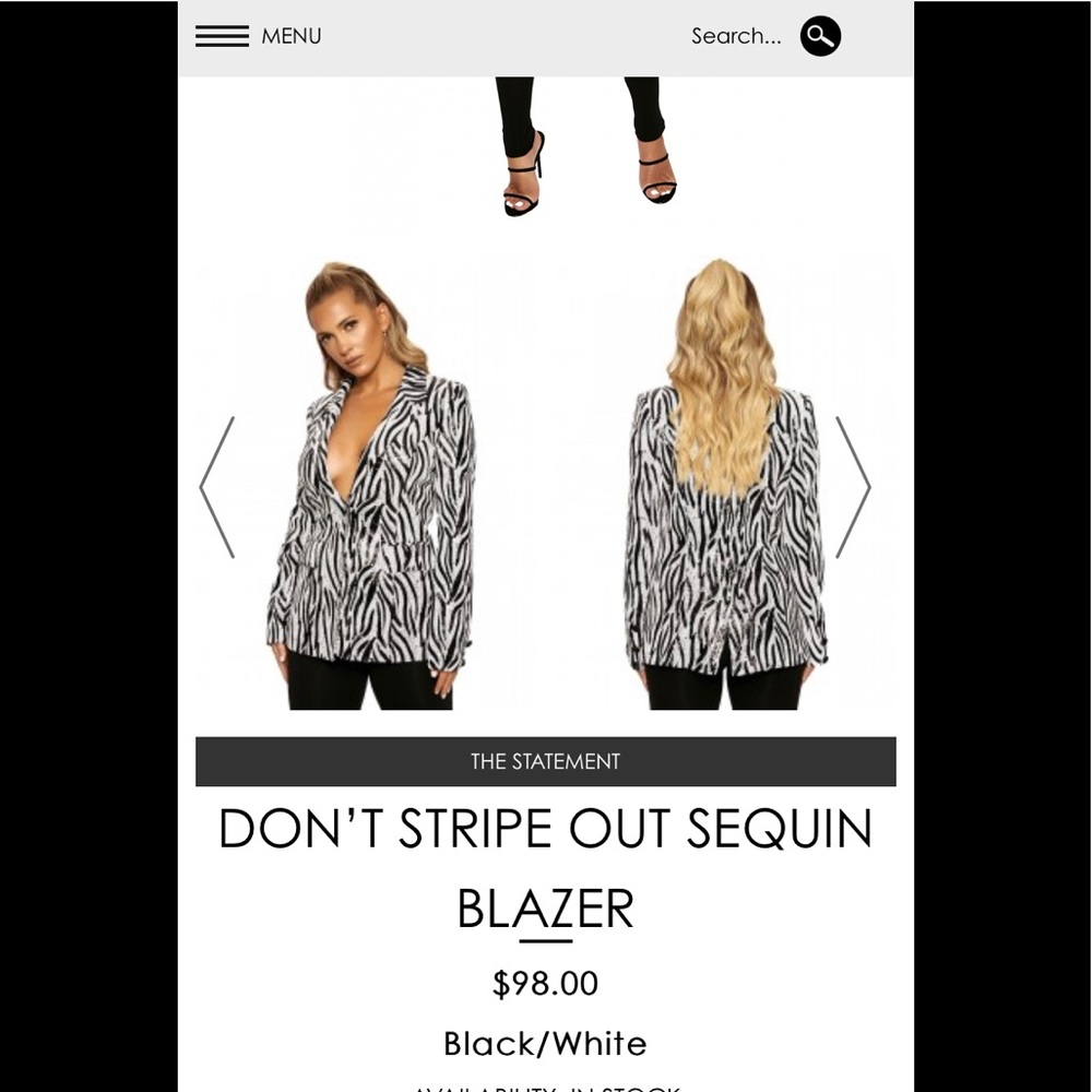 DON’T STRIPE OUT SEQUIN BLAZER - JACKET